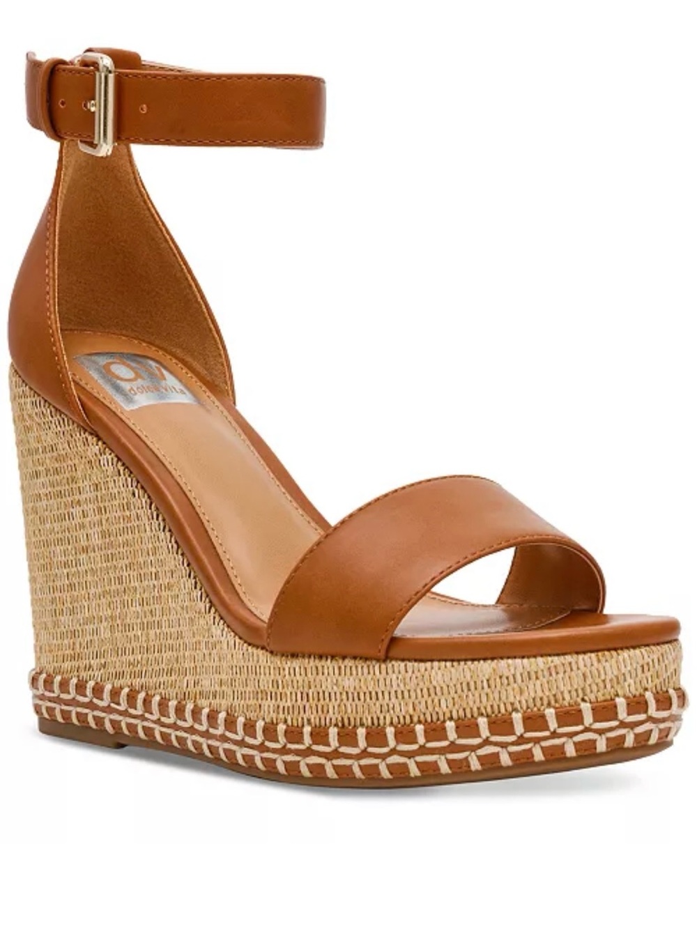 DV by Dolce Vita Women’s Tan Leather Espadrille Wedge Sandal Sz 9